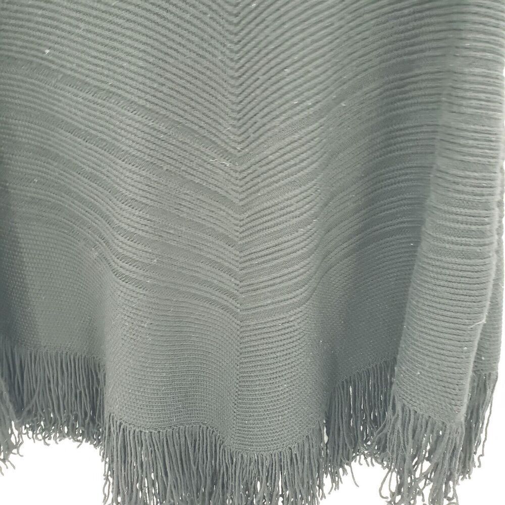 Banana Republic Black Turtleneck Sweater Shawl Womens Medium Large Wool Ribbed - Picture 2 of 10